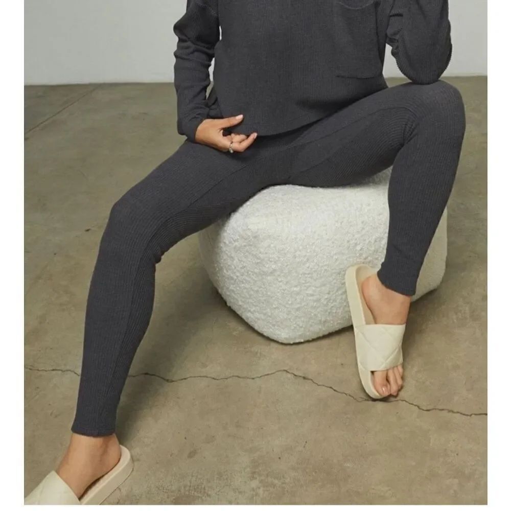 Lunya Restore Thermas High Rise Legging in Heather Grey NWT Size XS